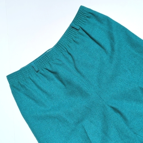 TanJay 90's Vintage Wool Blend High Waisted Straight Leg Trousers Teal Blue 10 - Picture 7 of 12